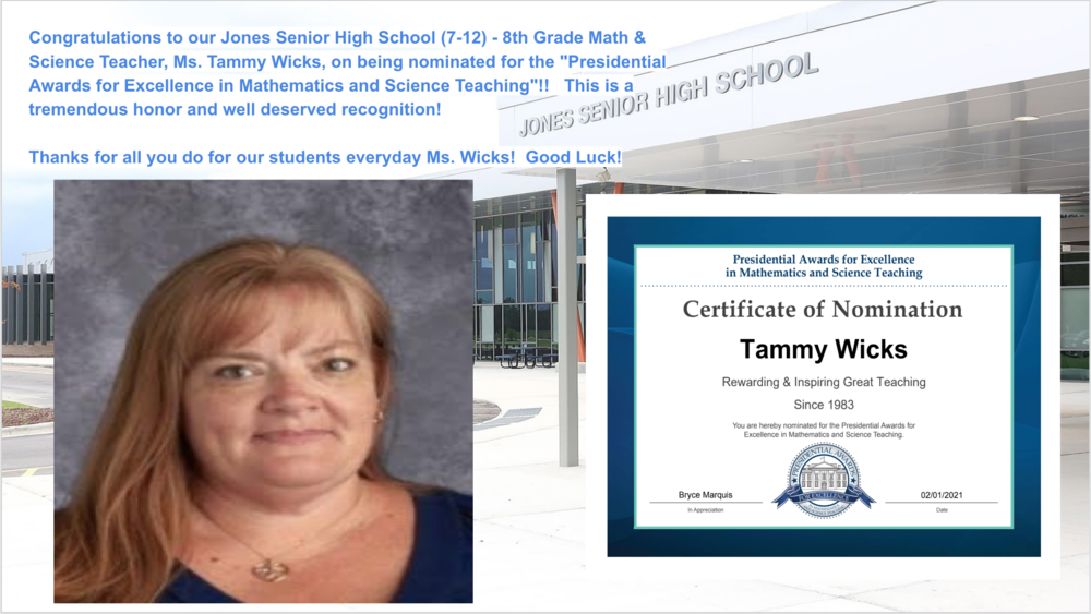 Ms. Tammy Wicks - Math & Science Excellence