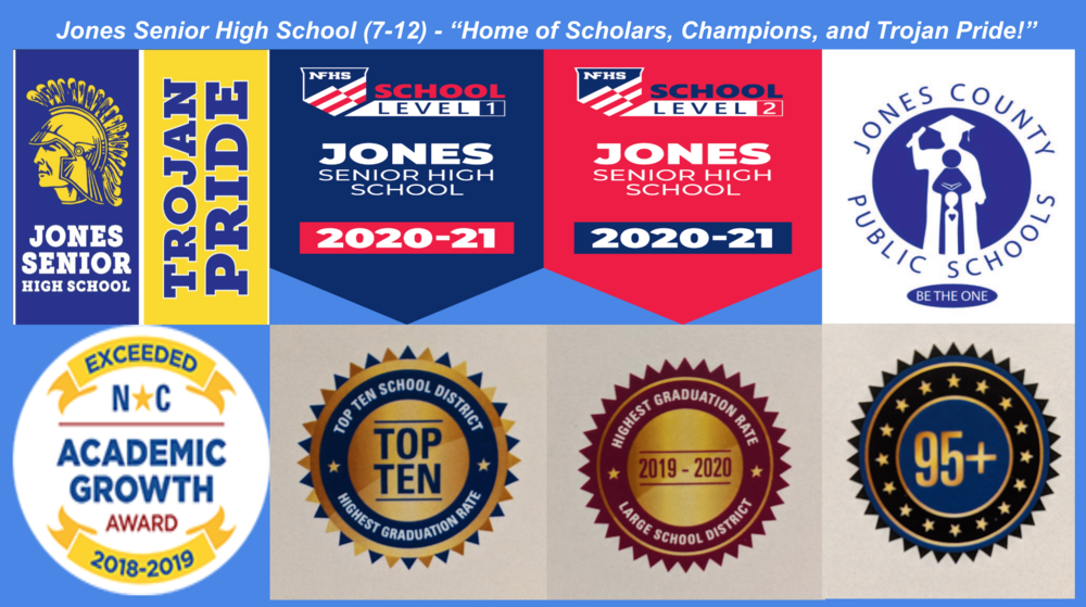 Jones Senior High School (7-12) - "Home of Scholars, Champions, and Trojan Pride!"