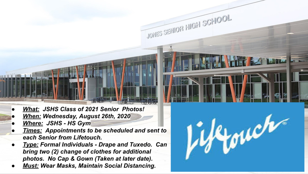 Jones Senior High School (7-12) - Class of 2021 Senior Photos - Wednesday, 8.26.2020!  