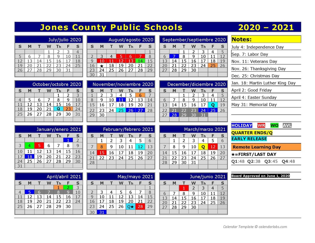 Jones County Public Schools Calendar 20232024